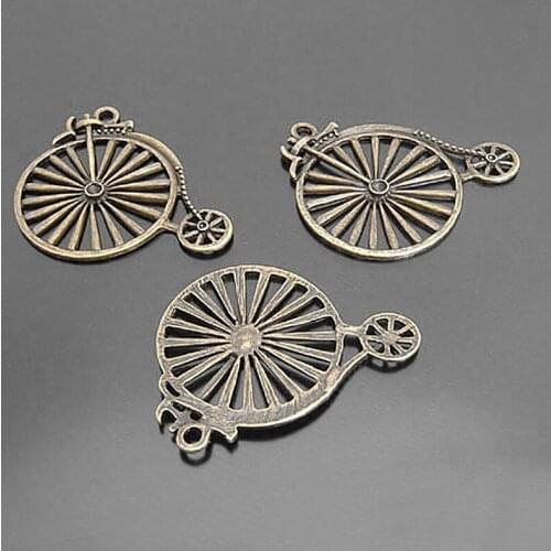 F023)10 pieces 52x46mm Antique Bronze Zinc Alloy Bicycle Charms Pendants Jewelry Findings Accessories