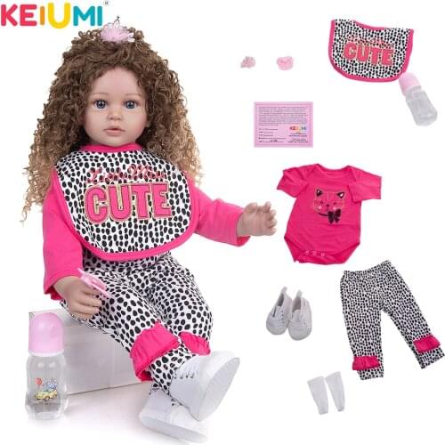 KEIUMI Pretty 24 Inch Baby Reborn Doll Toy Princess Toddler Newborn Baby Doll Girls For Birthday Present Child Playmate Toy
