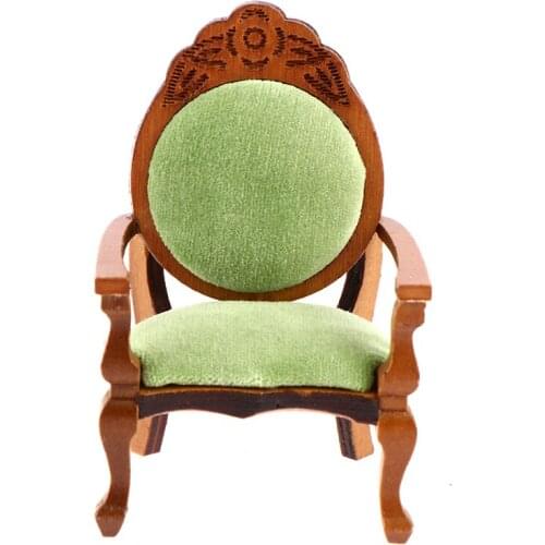 Simulation Retro Chestnut Armchair Furniture Model Toys for Dollhouse Decoration Dollhouse Miniature Accessories