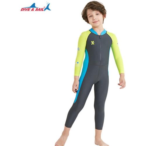 Summer Kids Diving Suit Children For Boys&Girls Keep Warm One-piece Long Sleeve UV Sun Protection Wetsuit Quick Dry Swimwear