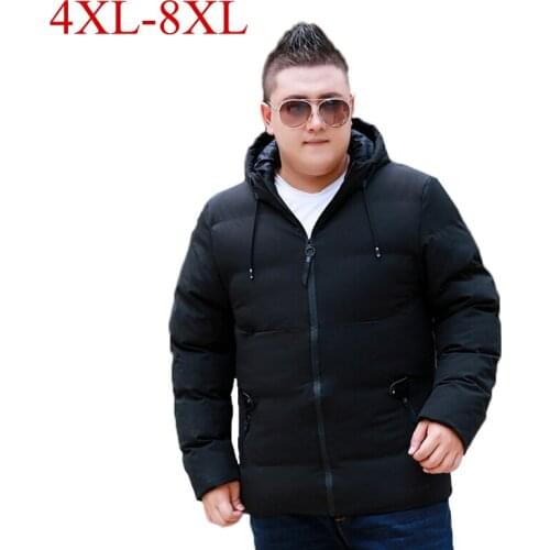 New brand thicken winter jacket men light hooded clothing black green coat plus size 10XL 8XL 6XL 4XL down parka