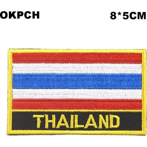Thailand Flag patcheswork fabric embroidery patch in Patches iorn patches for clothing flower PT0172-R