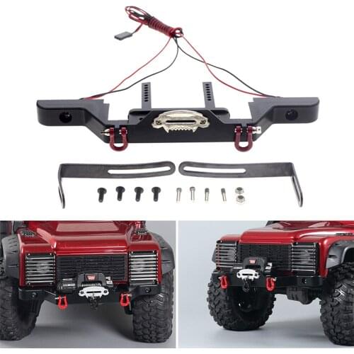 Front Bumper with LED light for 1/10 Traxxas TRX-4 SCX10 iii 90046 RC Car High Quality Replacement Accessories