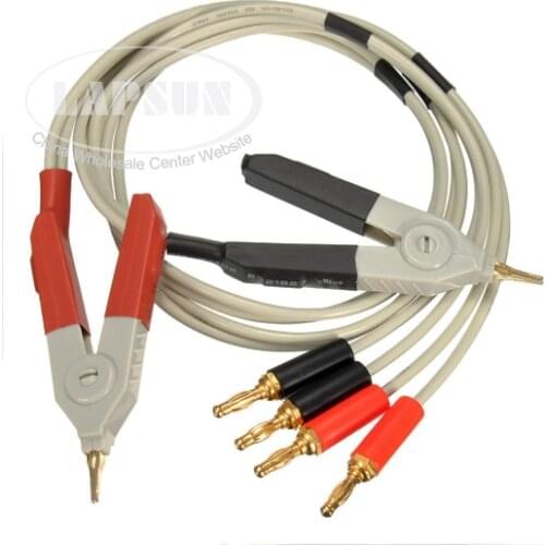 LCR Meter Test Testing Leads Lead / Clip Cable / Clamp Terminal Kelvin Probe Wires with 4 Banana Connector