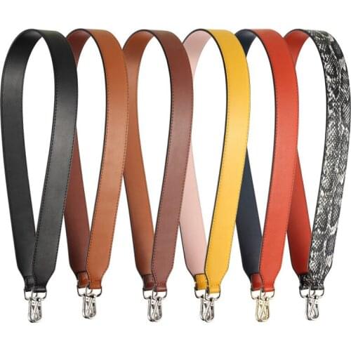 High Quality Replacement Bag Strap Genuine Leather Wide Shoulder Strap Silver Buckle Handbag Straps Accessories Belts For Bags