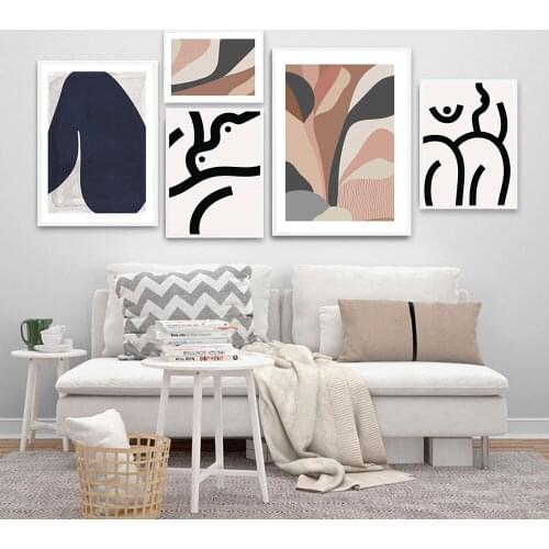 Nordic Decor Wall Art Abstract Line Poster Art Print Canvas Painting Colors Splice Pictures for Living Room Modern Home Decor