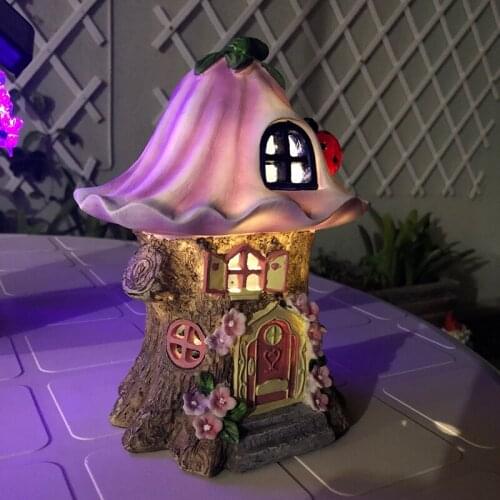 1PCS LED Light Multi Craft Miniature Fairy House Solar Powered Outdoor Decor LED Garden Light Yard Walkway Decoration Led Light