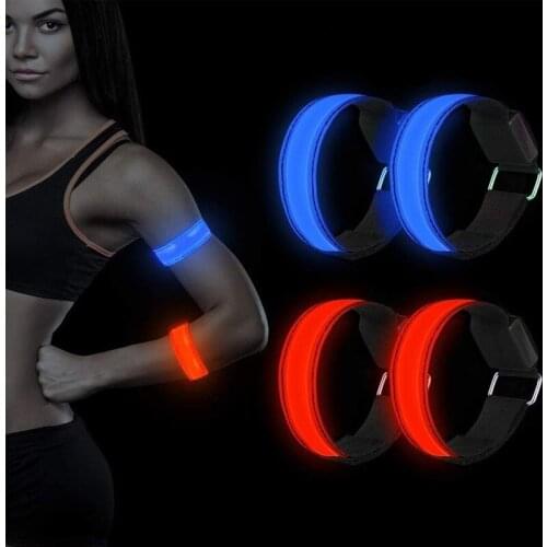 12 Pcs Light Up Glow Party LED Luminous Wrist Armband Safety Reflective Belt for Outdoor Sports Night Cycling Child Adult