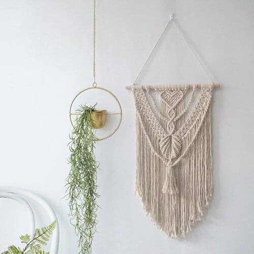 Nordic Room Decoration Sweetheart Shape Handmade Tapestry Wall Haning Ornaments Macrame Wedding Accessories T185