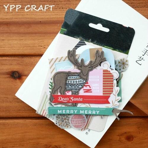 YPP CRAFT Acid Free Colorful Paper Pvc Die Cuts for Scrapbooking DIY Projects/Photo Album/Card Making Crafts Merry Christmas