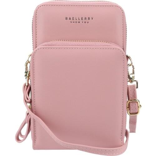 Fashion Mini Zipper Phone Pocket Purses And Handbags For Women Top Quality Solid Leather Crossbody Bag Coin Card Holders Wallet