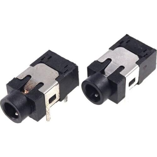 1000pcs Phone Jack 3.5mm 6 Contact 4 conductor Stereo Audio socket 4 poles Audio plug Through hole Right Angle 2 inner Switches