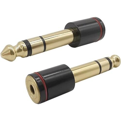 2Pcs 6.35mm 1/4" Male to 3.5mm 1/8" Female Stereo Headphone Audio Adapter Gold plated 6.35mm Plug to 3.5mm Jack Audio Converter