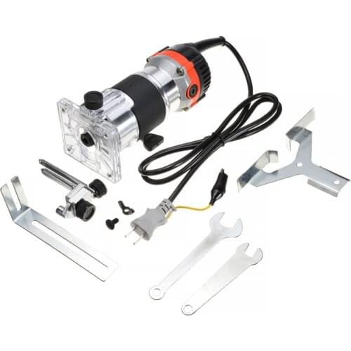 220V 530W Electric Hand Trimmer Wood Trim Router 1/4'' Wood Router Trimmer Router Tools for Woodworking Engraving Drilling Tools