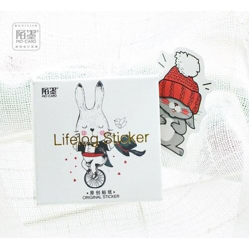 45pcs hello Rabbit mini paper sticker decoration DIY album diary planner scrapbooking label sticker kawaii stationery