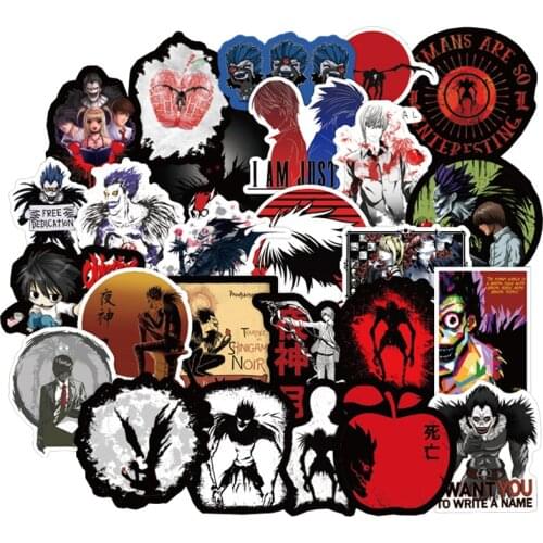 50pcs Death Note Stickers Pack for Children Stationery Laptop Skateboard PS4 Guitar Helmet Toy Waterproof Anime Sticker