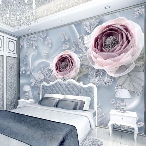 8d flower mural Wallpaper mural wall Modern living room and Tv background wall 8d Photo Mural 3D Decor Wall Decals Art