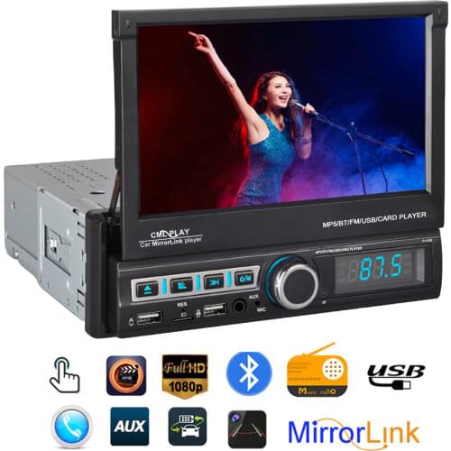 MP5 Bluetooth FM AUX Radio Stereo CML-Player Auto Multimedia Player 7'' Touch Screen 1 DIN Car Auto radio Car Mirror Link Player