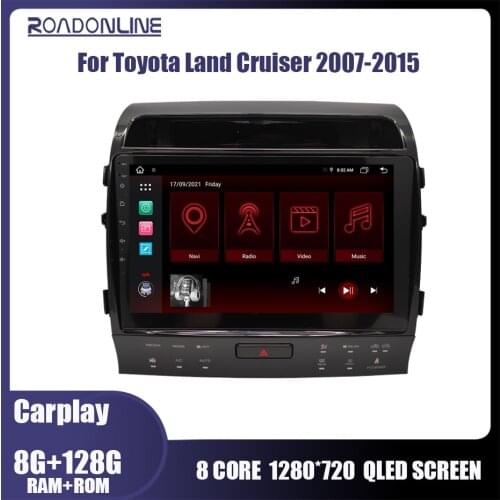 For Toyota Land Cruiser 11 200 2007-2015 Car Radio Carplay Multimedia Video Player Navigation Stereo GPS Android 10 No 2din DVD