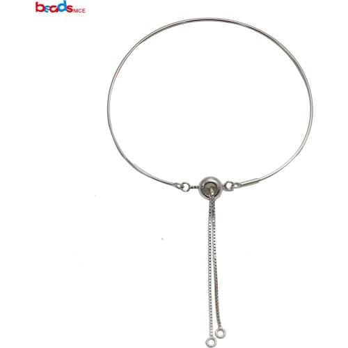 Beadsnice ID39288 Sterling Silver Bracelet With Extension Chain Dangle Adjustable Bracelet Best Gift For Her
