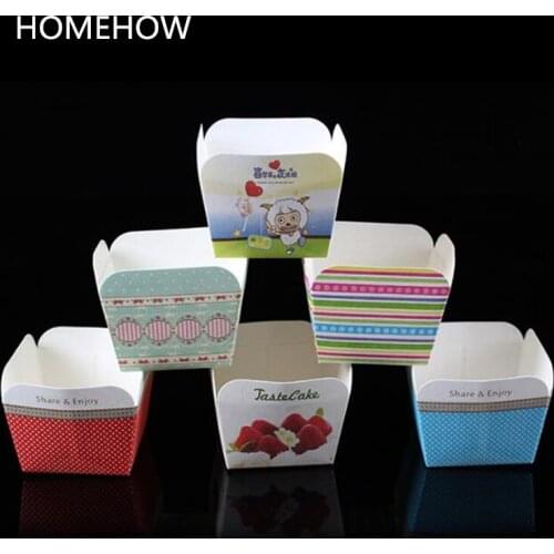 Newest 100PCS/Lot Square Shape Muffin Cupcake Paper Cup Kitchen Baking Stencils Cupcake Muffin Cases Paper Cup Holder Container