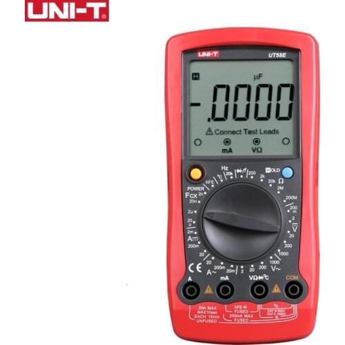 UNI-T UT58E General Digital Multimeters Full Icon LCD DisplayTemperature Frequency Capacitance Diode Transistor AC/DC Tester