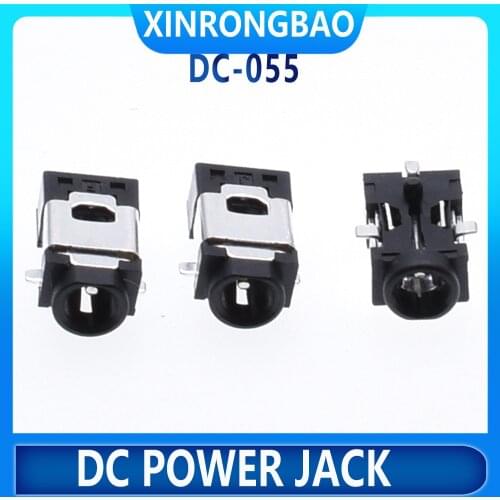 DC DC-055C power socket three-pin patch 2.5MM caliber 0.7MM pin core 3P superior quality Hot sale Power socket connector DCblack