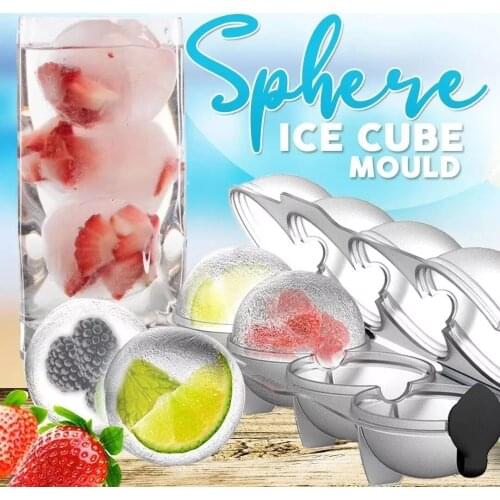 4 Cabity Ice Ball Maker Mold DIY Cool Whiskey Wine Cocktail Ice Cube Round Sphere Ice Grid Party Bar Kitchen Tool