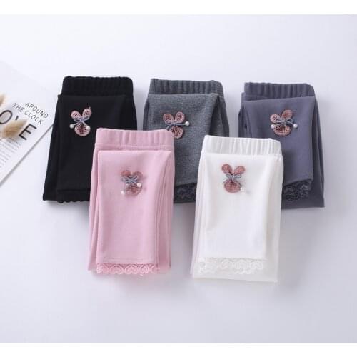 Spring Autumn 3T to 8T Children White Pink Grey Princess Leggings Kids Cotton Cartoons Skinny Basic Leggings Clothes New Pants