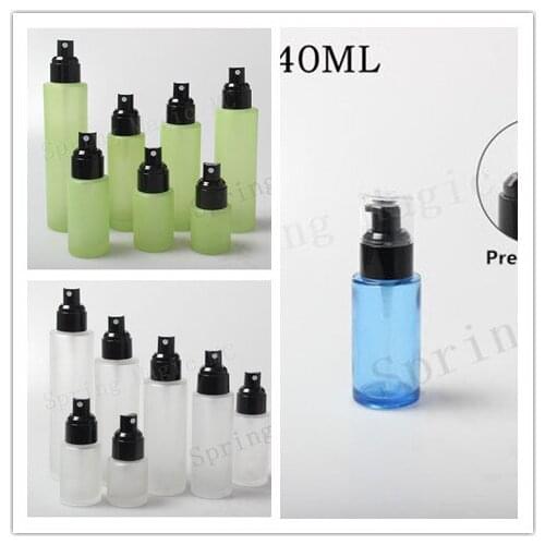 40ML Frosted Glass Bottle with Black Sprayer / Lotion Pump For Lotion Essence Emulsion Perfume Packing Empty Cosmetic Containe