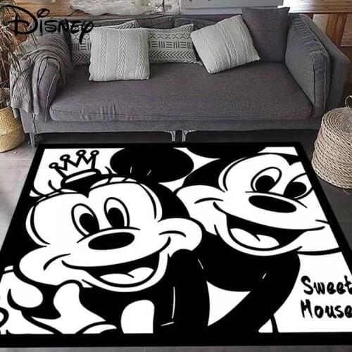 Disney Retro European and American Cartoon Co-branded Mickey Minnie Cute and Comfortable Square Carpet Floor Mat