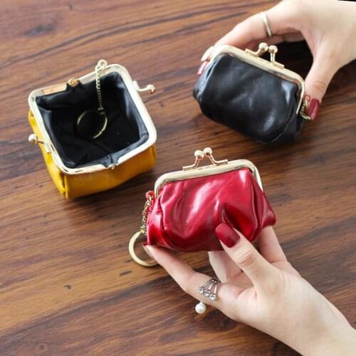 Mini Womens Wallet Simple Coin Purse Stylish Small Genuine Leather Wallet Elegant Portable Zipper Wallet Women Wallets