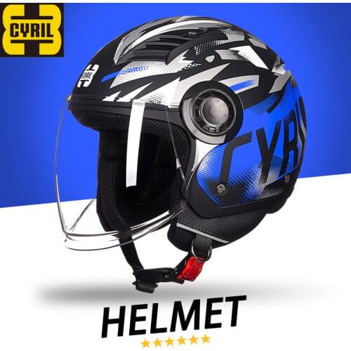 Motorcycle Dual lens Open Face 3/4 Helmet scooter Capacete Para vintage helmets Motocicleta Cascos Moto DOT ECE Motocross helmet