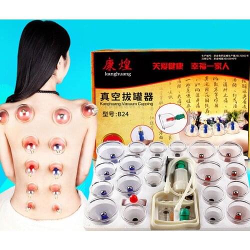 24 Cans chinese Vacuum Cupping sets Professional Medical Therapy Suction Cups Body Slimming Detox cellulite massage Jars ventosa