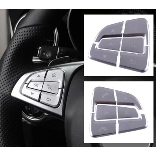 CITALL 1Set Steering Wheel Button Cover Trim Sticker Fit For Mercedes Benz GLC C Class W205 2015 2016 2017 2018 Car Styling