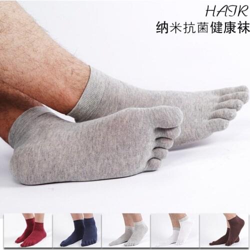 10pcs = 5 pairs Toe socks spring and summer mens casual cotton socks factory direct 200-pin Male in tube socks Brand Meias Sox