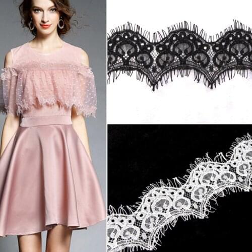 New 6M/lot High Quality 6cm width Eyelash Lace Trim Ribbon for Garment Sewing Crafts Decoration Lace Handmade Accessories DIY