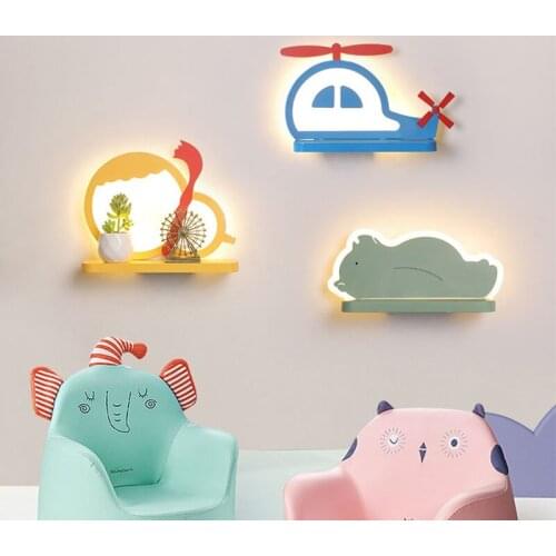 Bedroom Lighting Modern LED Wall Lamps for baby Bedside Indoor Lights Wandlamp Luminaire Bear Elephant Shape Iron Fixture Abajur