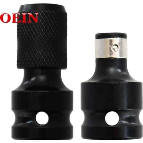 2Pcs Hex Female Telescopic Socket Adapter 1/2" Square Socket To 1/4" Hex Shank Drill Bit Extension Set for Electric Screwdriver