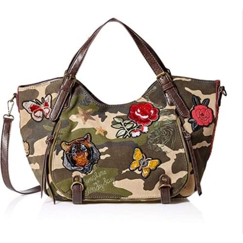 Factory direct sale Wholesale Original Spain .laugiseD Womens Bag Tiger Head Embroidered Shoulder Bag Ladies Portable Messenger