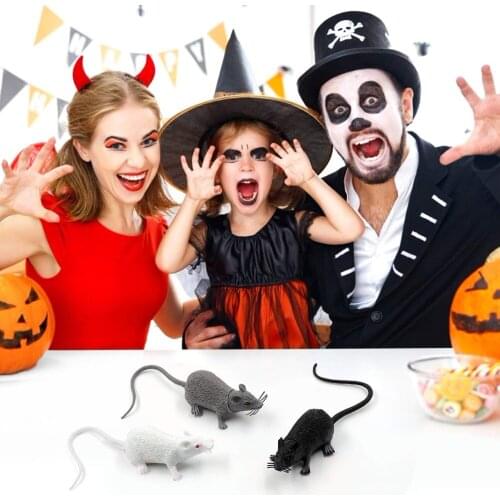 6Pcs/pack Prank Mice Realistic Creepy Simulation Vivid Mice Toy Spooky Rat Toy for Halloween Prank Props