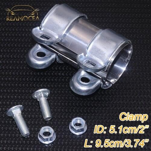 Reamocea 2" Stainless Steel Exhaust Tube Pipe Connector Joiner Sleeve Clamp Heavy Duty Sleeve Double Clamp Tail Tube Adapter