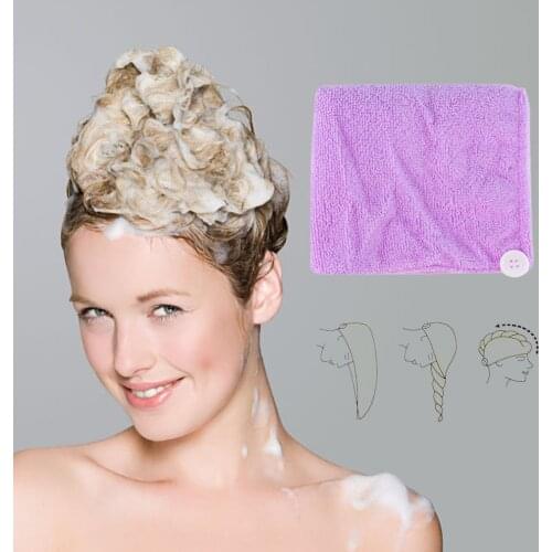 Random Color Girls Hair Drying Hat Quick-dry Hair Towel Cap Bath Hat Microfiber Towel Cap Super Absorption Turban Hair Dry Cap