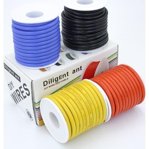 DIY High Quality Soft Silicone Wire 16AWG 17AWG 18AWG 20AWG 22AWG 24AWG 26AWG 28AWG 30AWG Silicone Cable