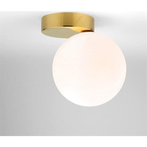 Nordic Post Modern Ball Ceiling Lights Bedside Wall Ceiling Lamps Study Hall Aisle Bedroom Restaurant Glass Shade Deco Lighting