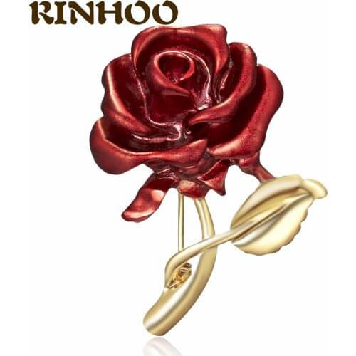 Rhinestone Rose Flower Brooches For Women Lady Fashion Luxury Zircon Pearl Flower Pin Clothing Jewelry Female Holiday Gift