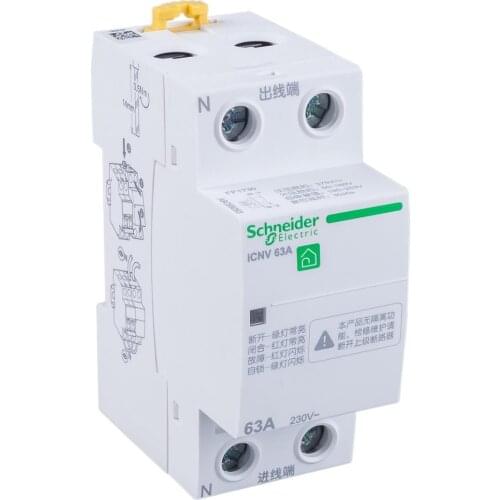 Export Icnv Instantaneous Voltage Coil Resettable over-Voltage Protection Device 2P 40A 230V 50Hz L / N Work Voltage A9C69240