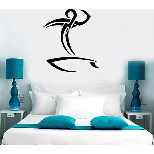 Surfer Vinyl Wall Sticker Decal Surfboard Watersport Beach House Decor Wall Decals For Bathroom Modern Home Decoration C618