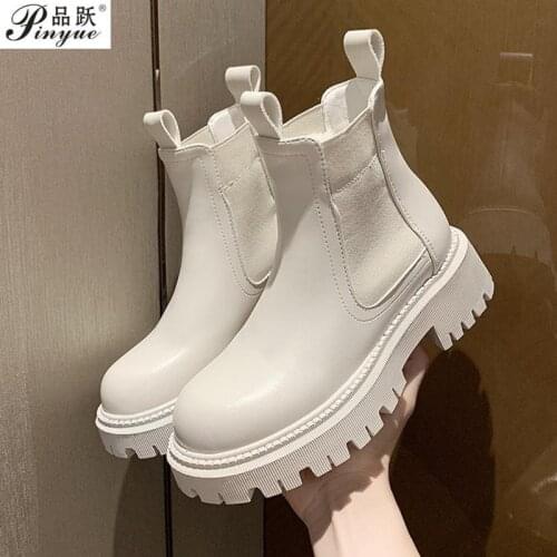 Women Boots Stretch Fabric PU Leather Non Slip Short Boots Ladies Platform Ankle Boot Female Solid Comfort Shoes New Fashion