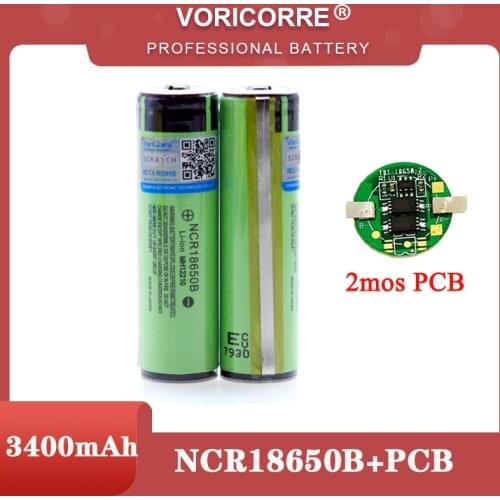 1PCS New Protected 100% Original 18650 Rechargeable battery NCR18650B 3400mAh with PCB 3.7V Free Shipping
